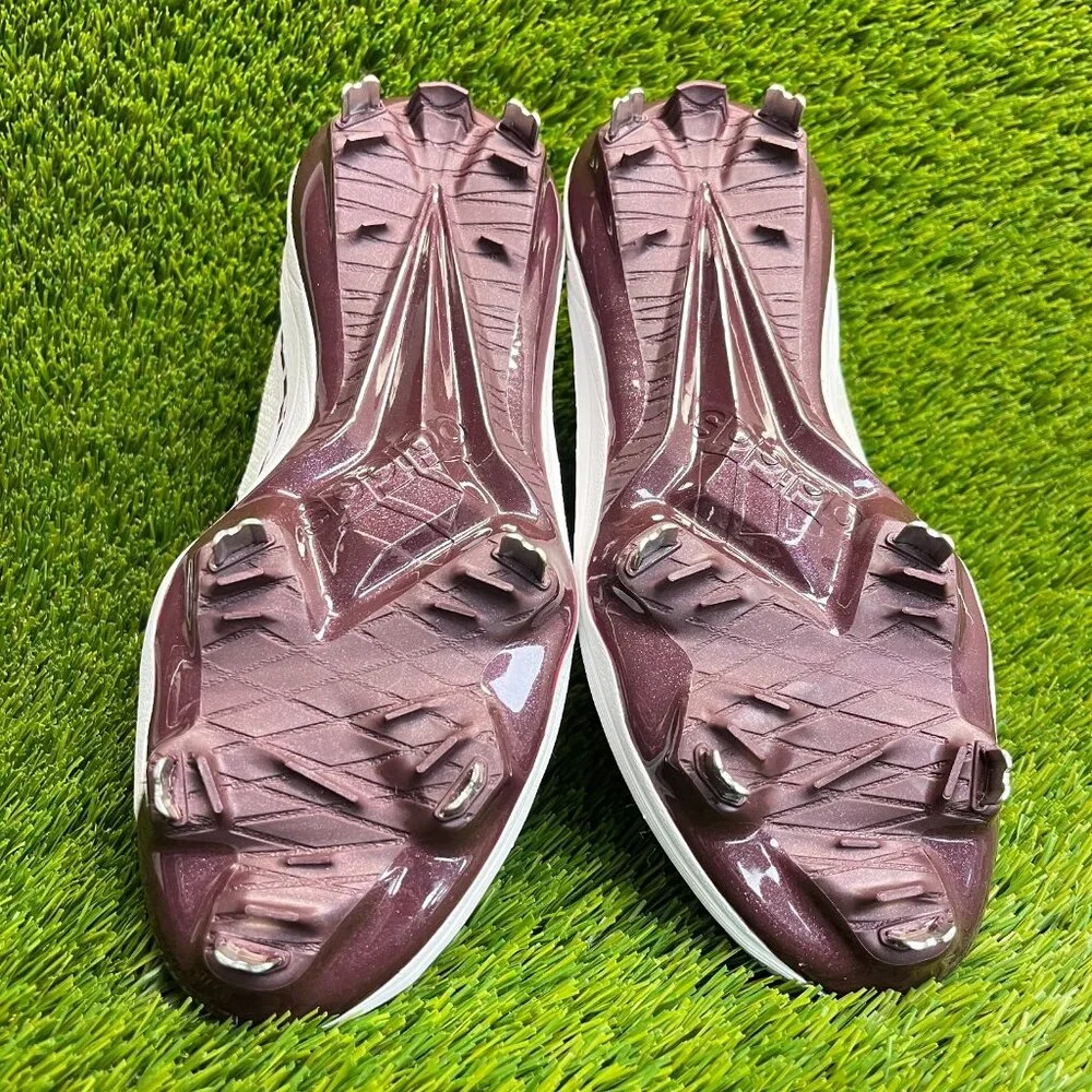 Adidas Adizero Afterburner 9 Mens Size 7.5 White Maroon Running Baseball Cleats